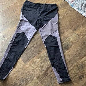 Champion Grey/Purple Performance Leggings with Logo Tag